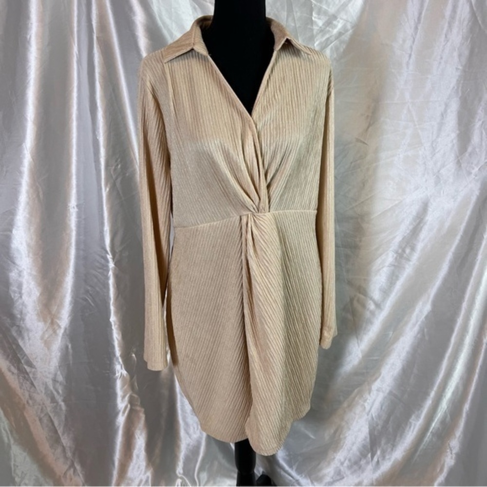 Classy Cream White Faux Front Wrap Dress Size 3X – Elegant & Timeless Style